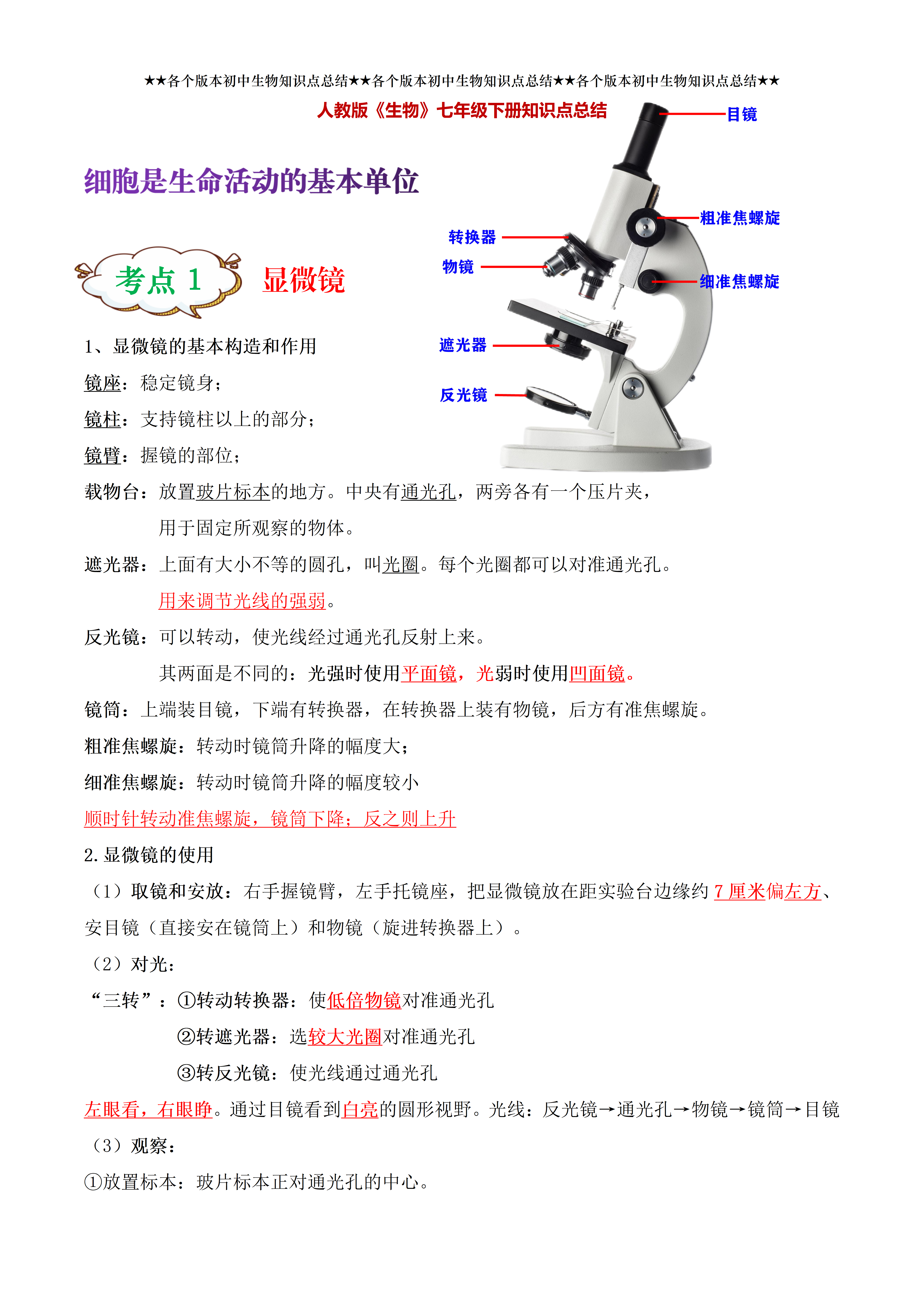 生物七年级知识点  第2张