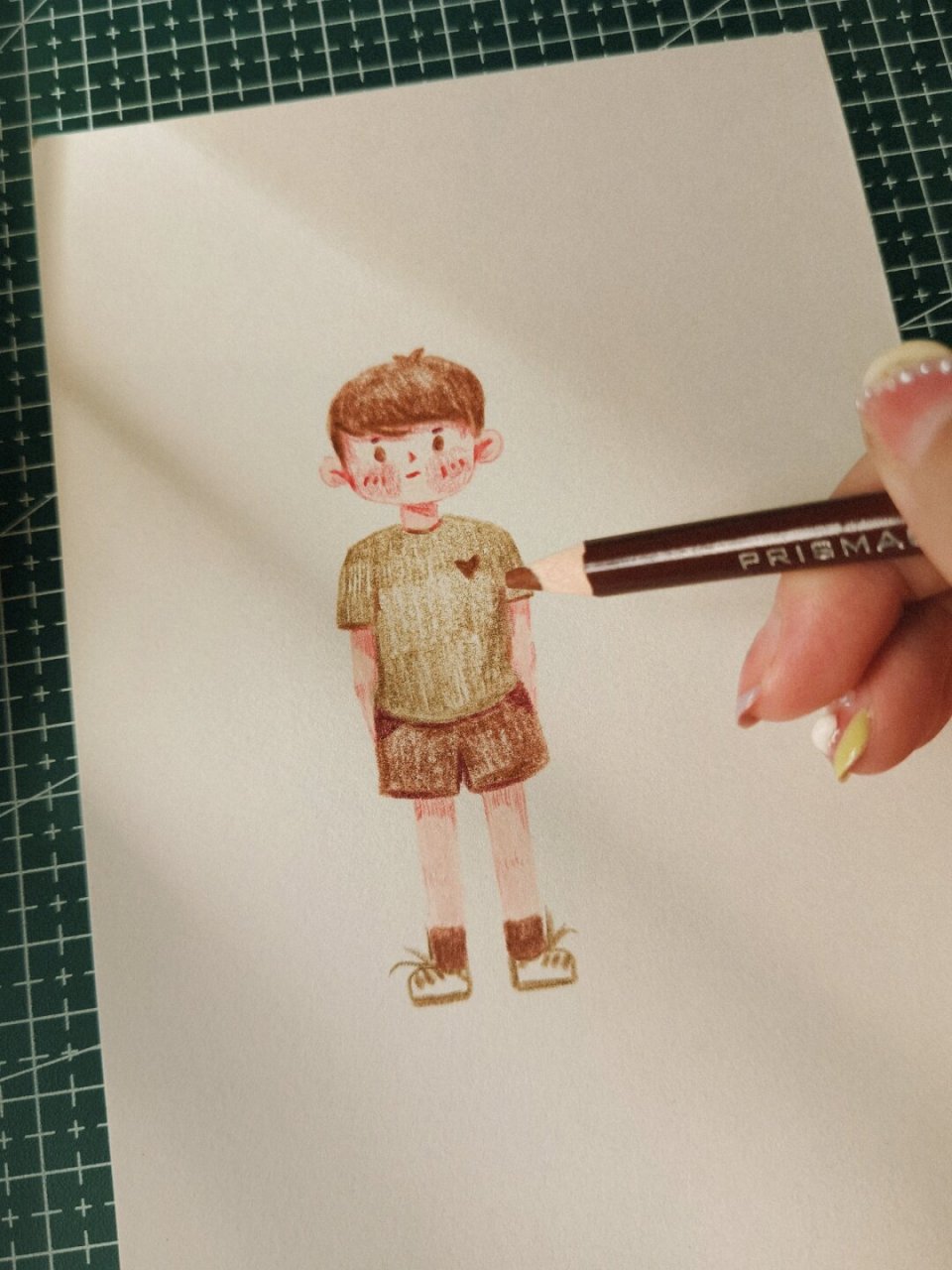 彩铅/秋风落叶中的小哥哥(附步骤图)  彩铅画是艺术创作中非常独特的