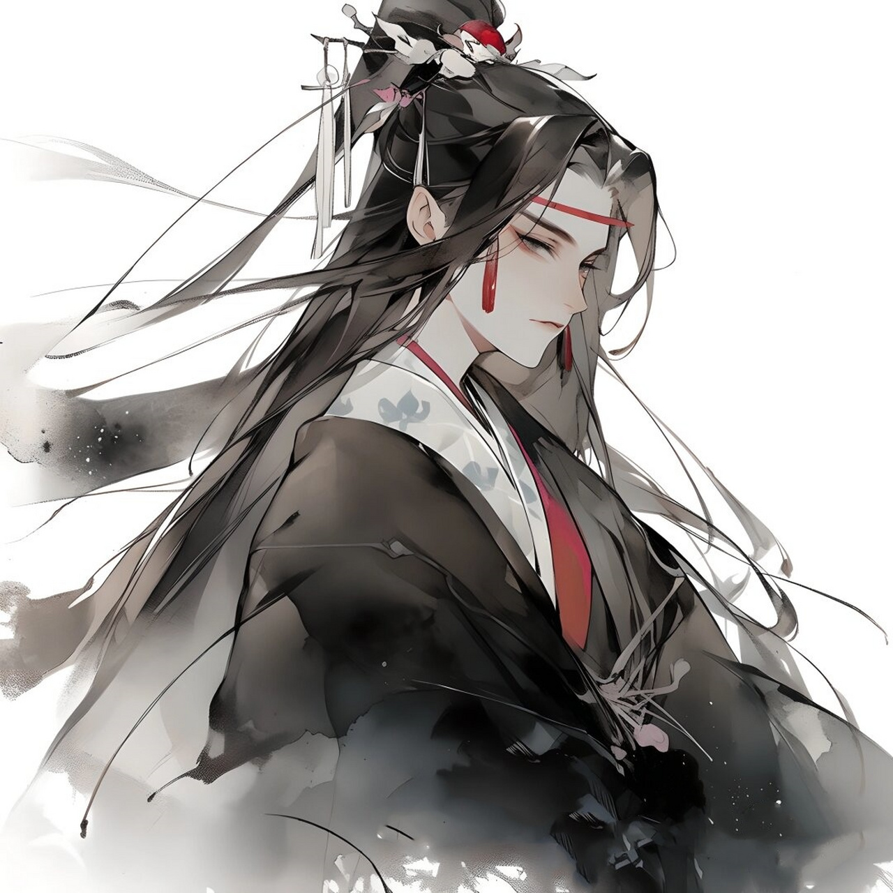 古风头像  一袭青衫,漫步在烟雨蒙蒙中,仿佛是从古风画卷中走出来的