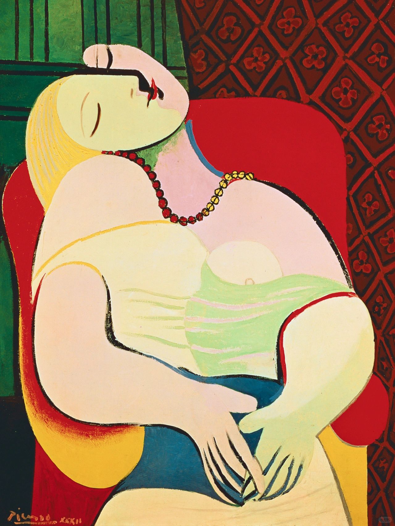 毕加索著名油画毕加索油画毕加索椅中少女油画多人漫画少女图片毕加索