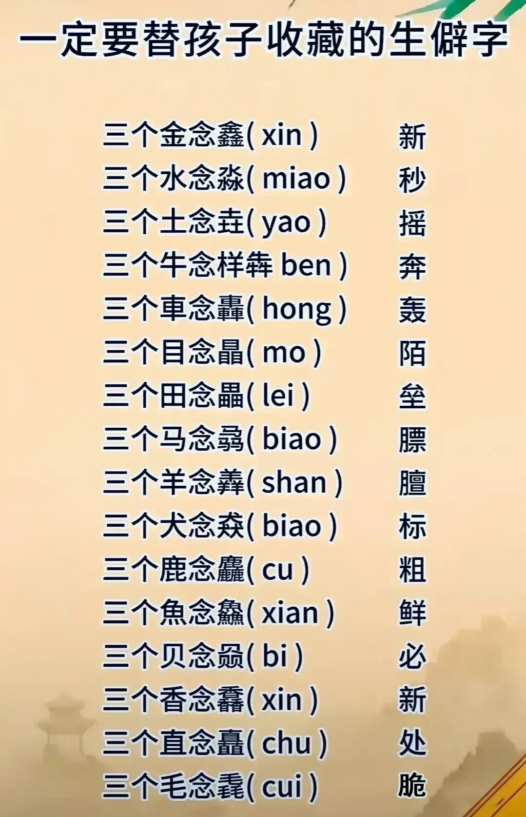 三叠字读音图片