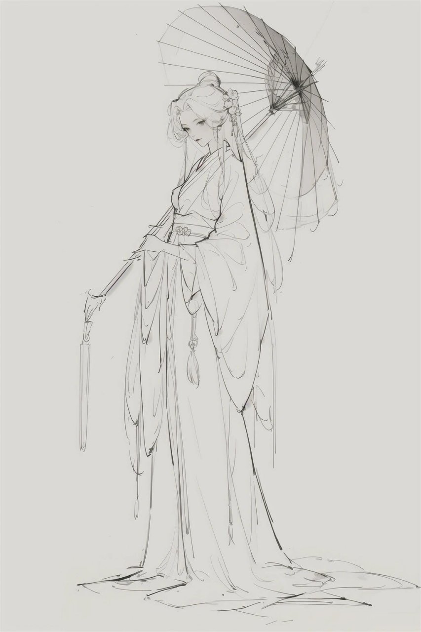 古风雨伞元素  想象一下,在烟雨蒙蒙的江南水乡,一位身着旗袍的女子