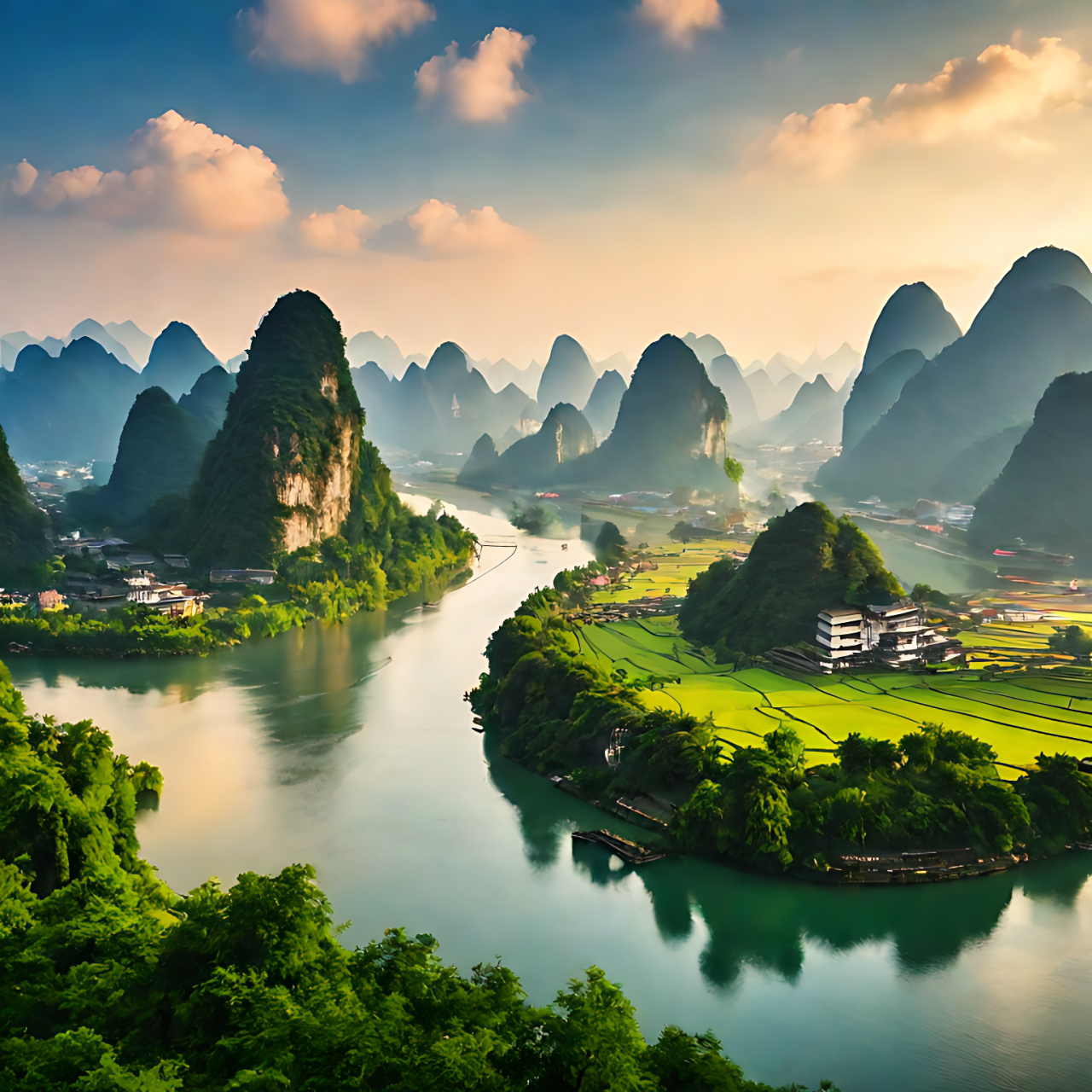 烟雨朦胧山水色, 人间仙境在此家.#优质短图文计划