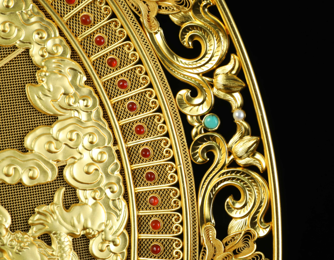 《祥龙献瑞》花丝镶嵌赏盘 王树文大师八十耄耋之年代表作