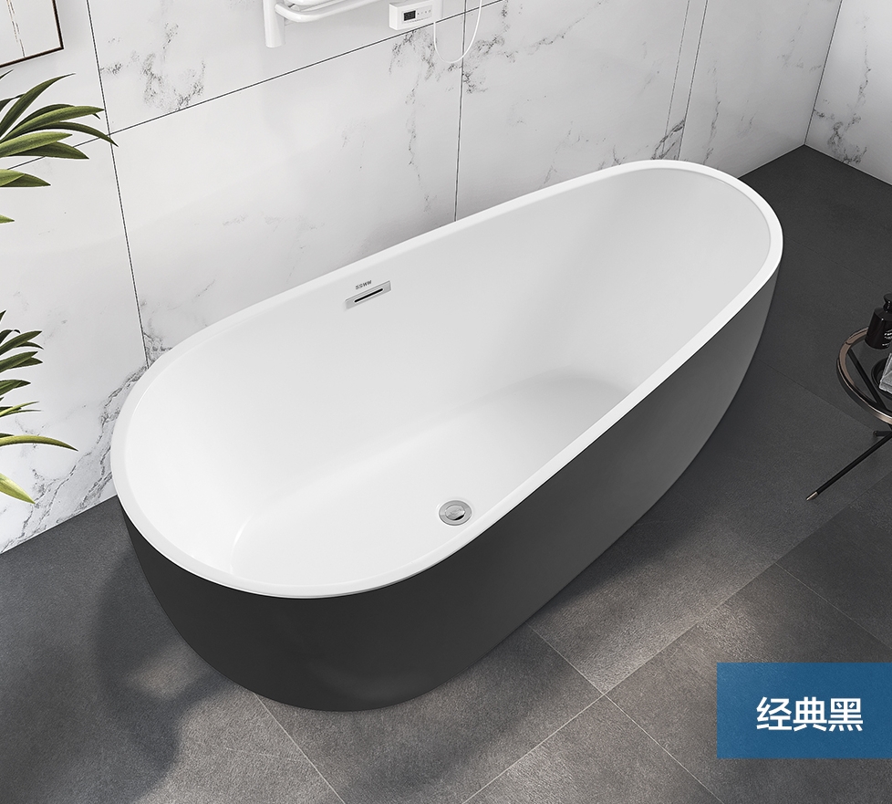 ssww浪鲸卫浴独立式浴缸,线条简约大方,低调不失奢华