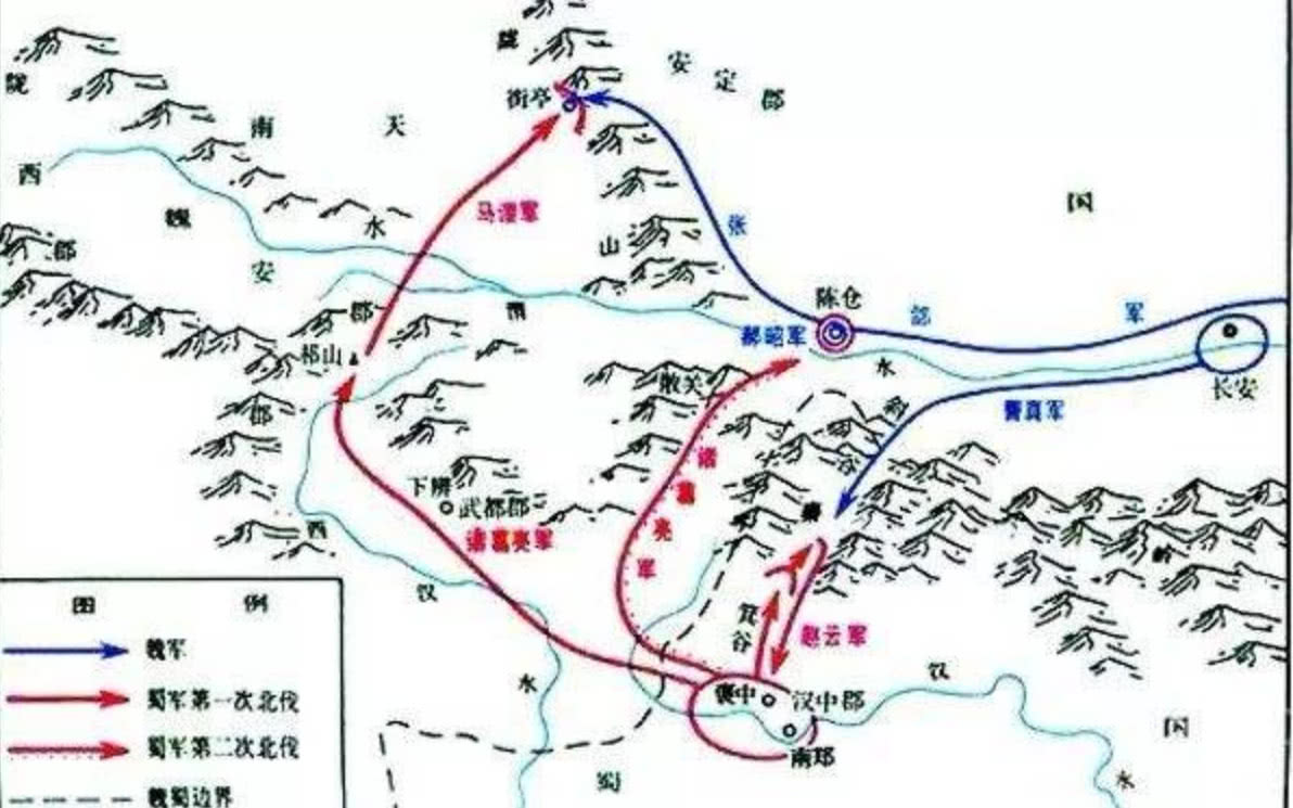 诸葛亮六出祁山路线图图片