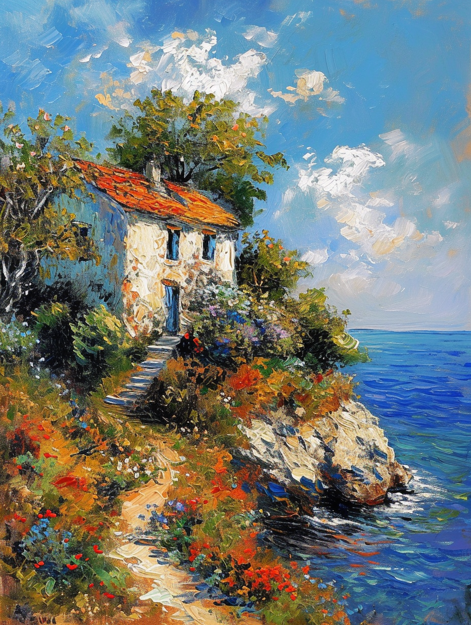 ai 后印象派梵高画风油画