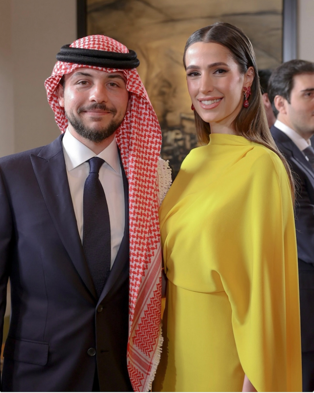 约旦王储阿尔侯赛因王子和他的妻子拉杰瓦公主即将展开他们首次的国事