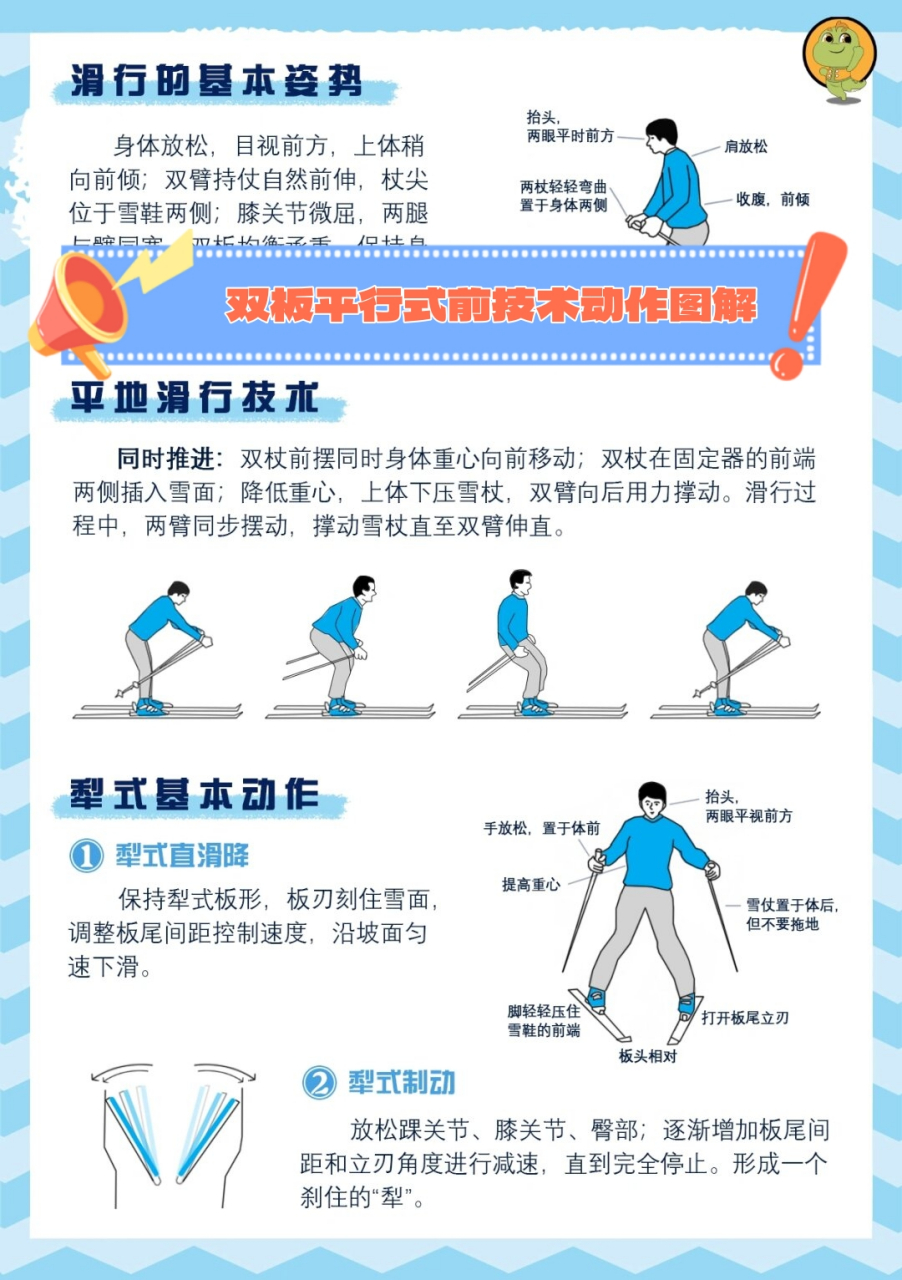 平行式双板滑雪教程图片