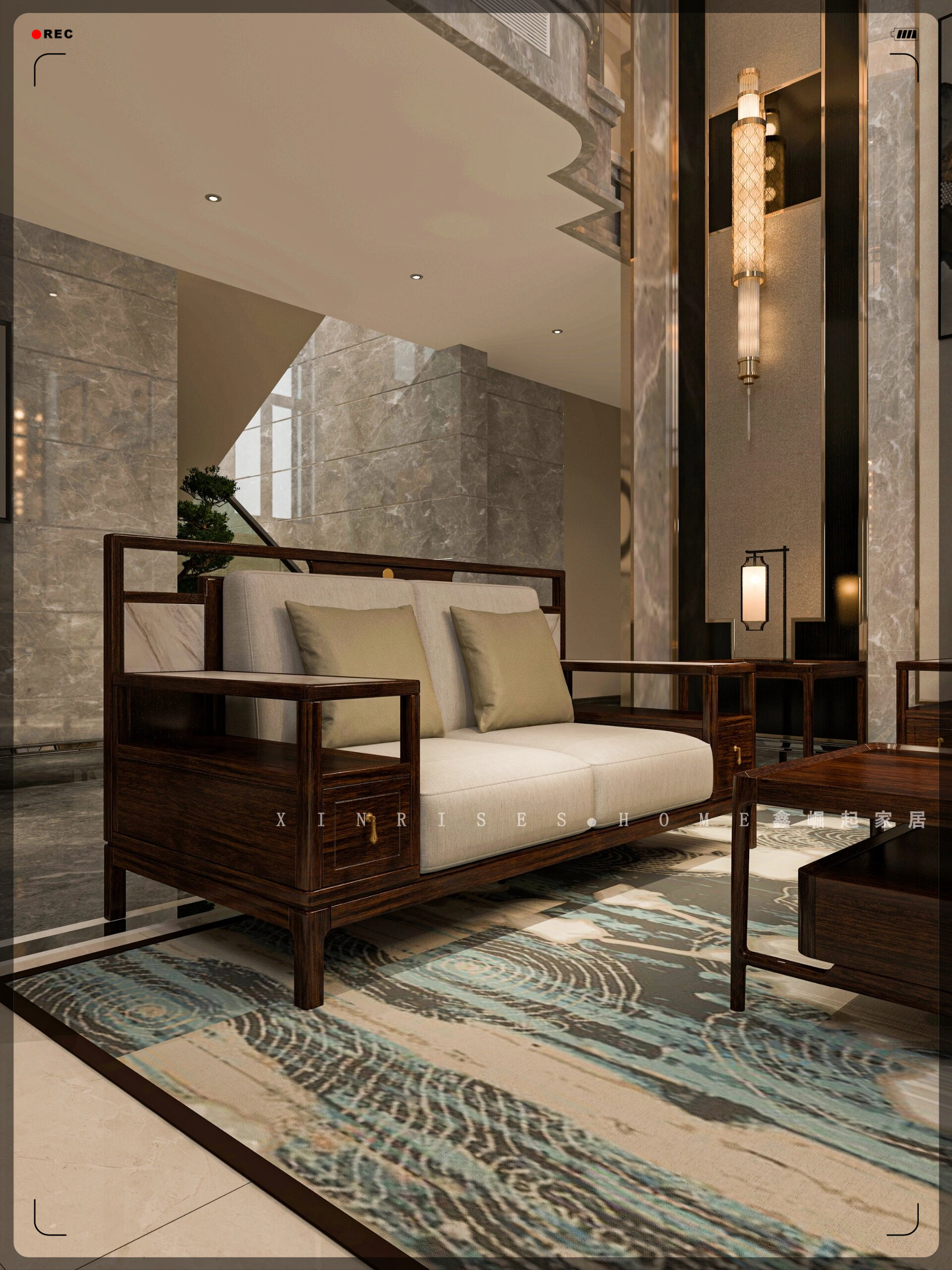 新中式实木沙发客厅沙发,温馨又惬意