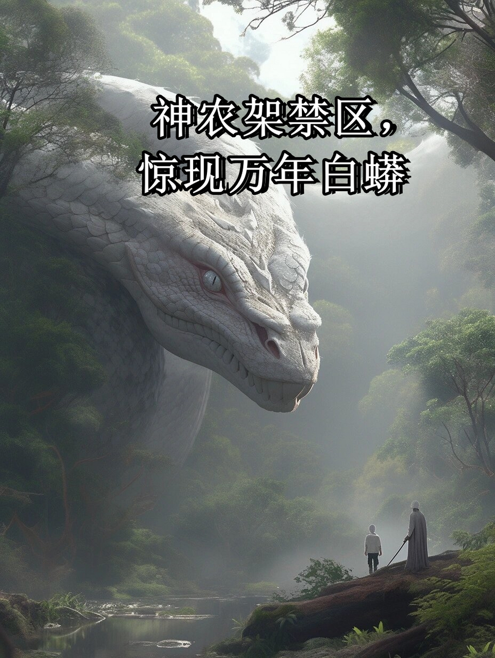 神农架禁区,惊现万年白蟒 这条巨蟒长达数十米  通体雪白,据说已有上