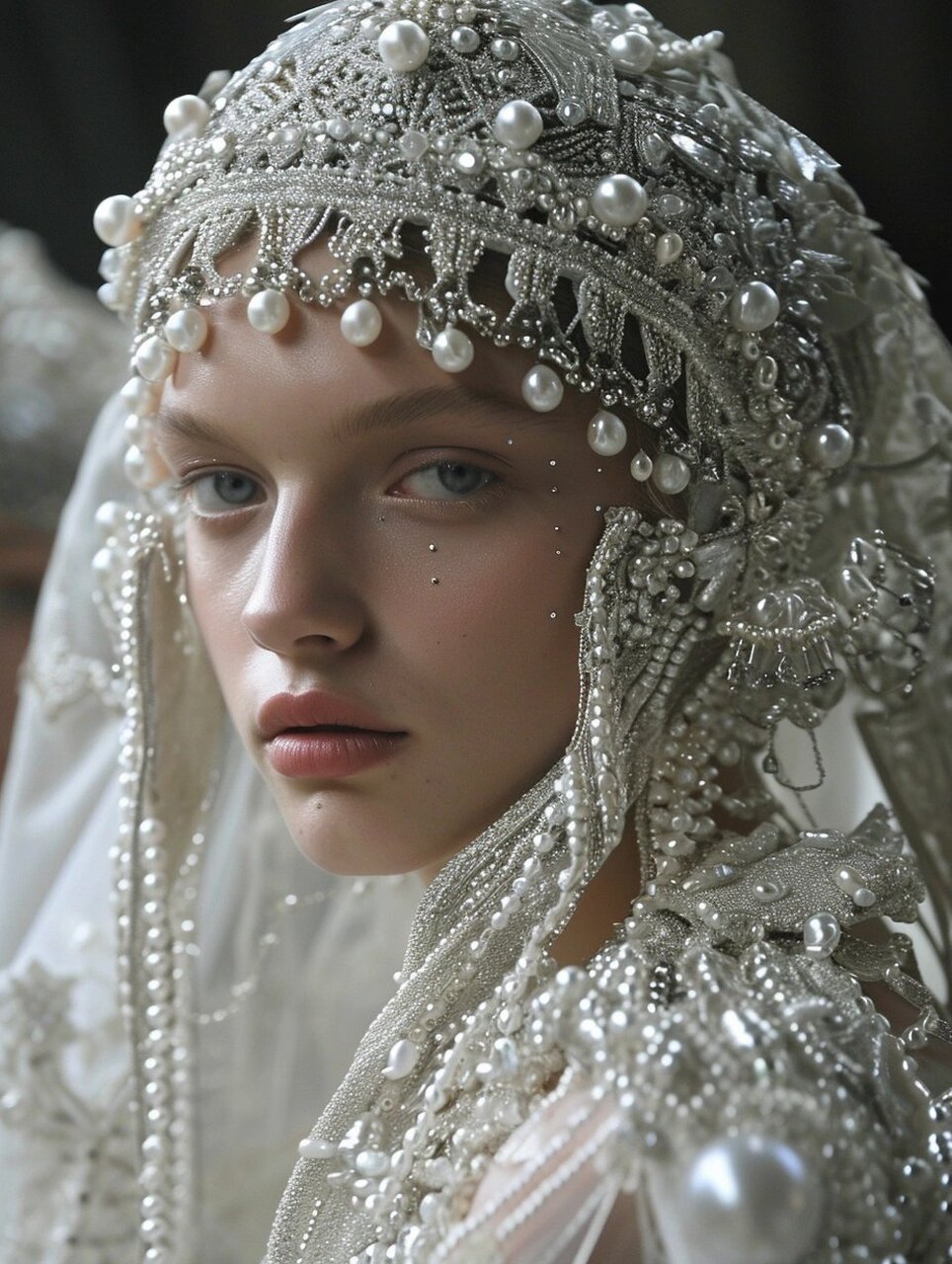 斯拉夫风格服饰头饰  这一颗颗的大珍珠真是让人心动!