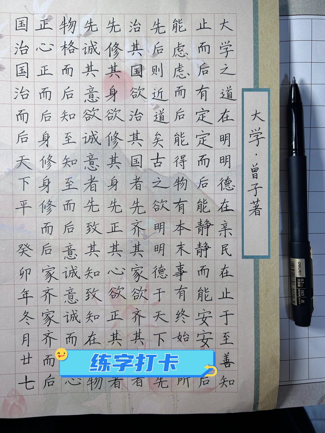 每日练字打卡图片