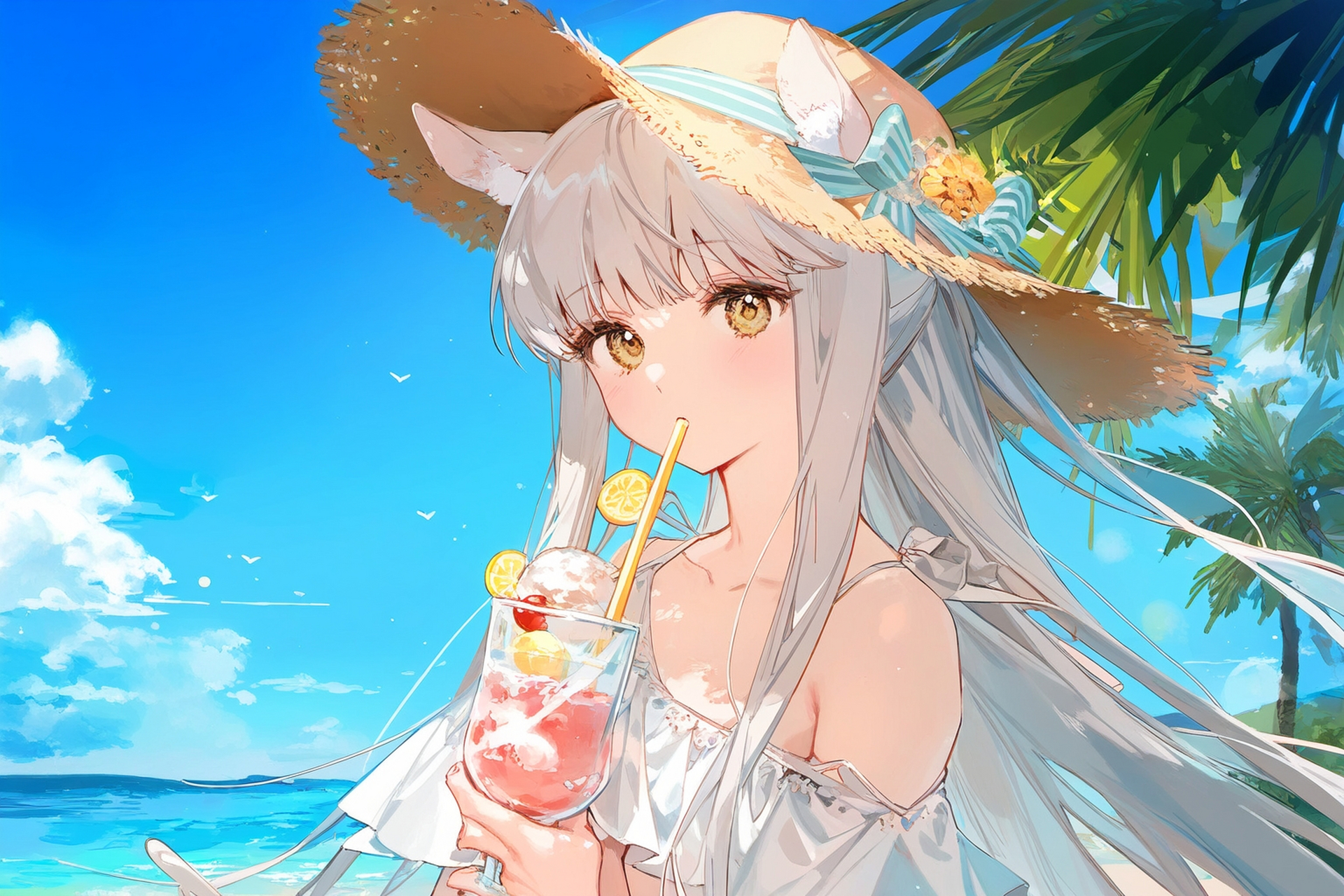 明日方舟# 在海边休假的白金小姐[温暖]