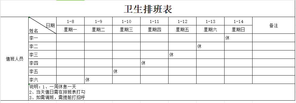 制作卫生排班表格可以帮助组织和管理卫生人员的工作时间和轮班安排