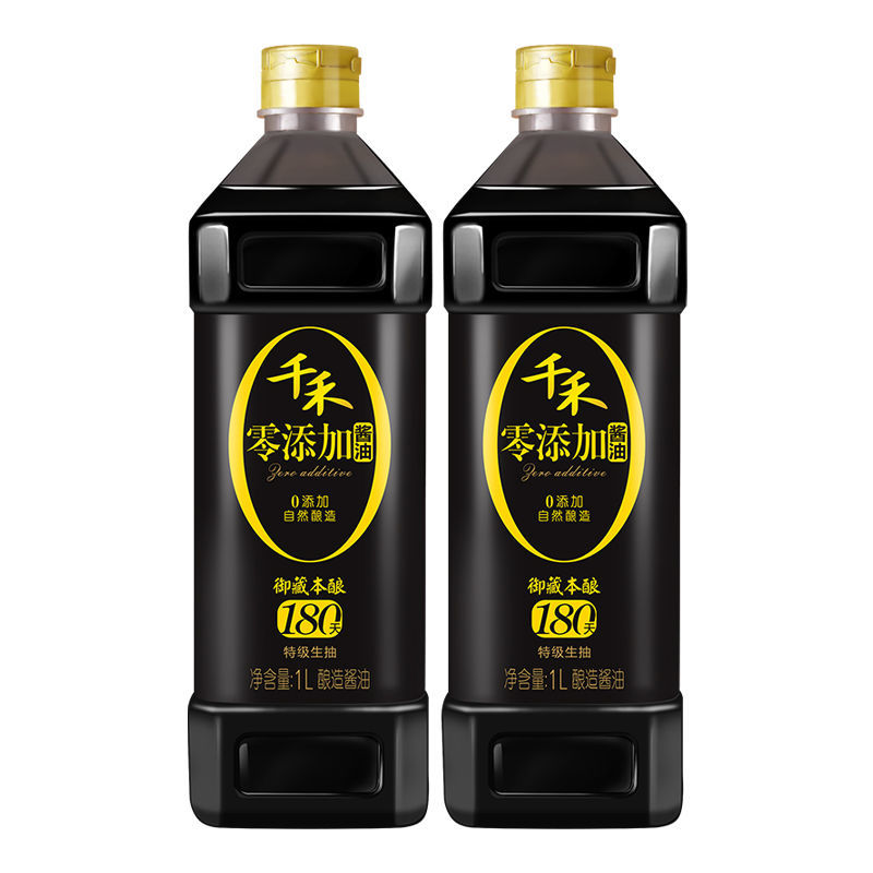 千禾零添加酱油头道原香御藏180天1l特级生抽家用调味品