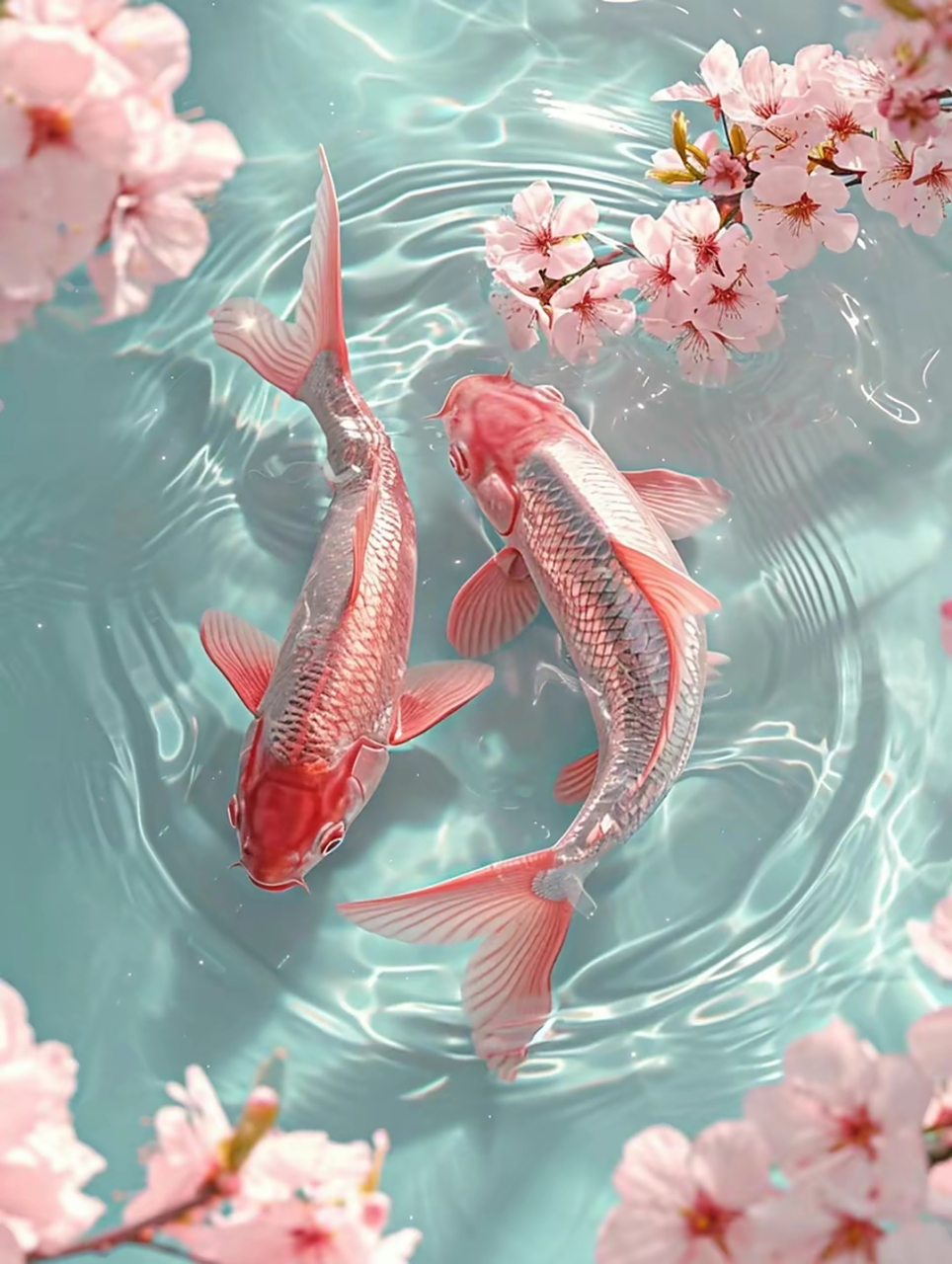 美图分享～粉色的锦鲤,锦鲤游过,带来好运与幸福 #跨年创作挑战赛