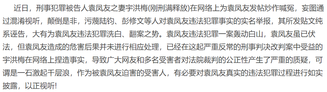 白山市民呼吁除恶务尽深挖袁凤友余罪及其背后保护伞