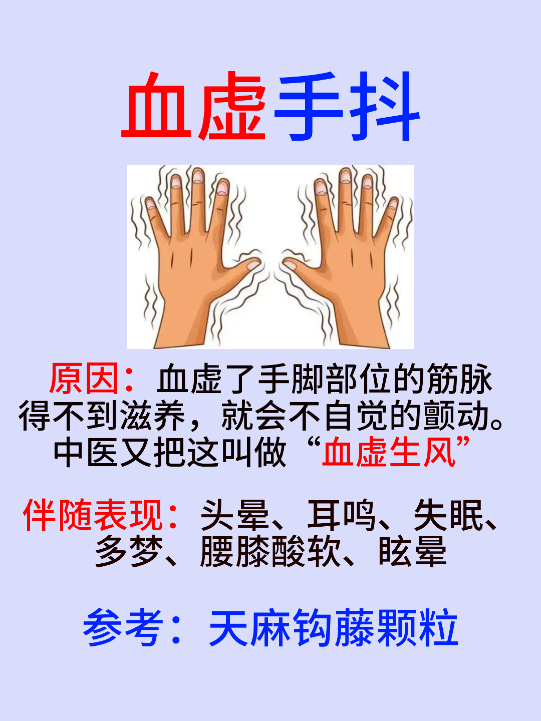 血虚手抖,血虚抽筋,血虚手脚麻,一盒中成药,帮你补足