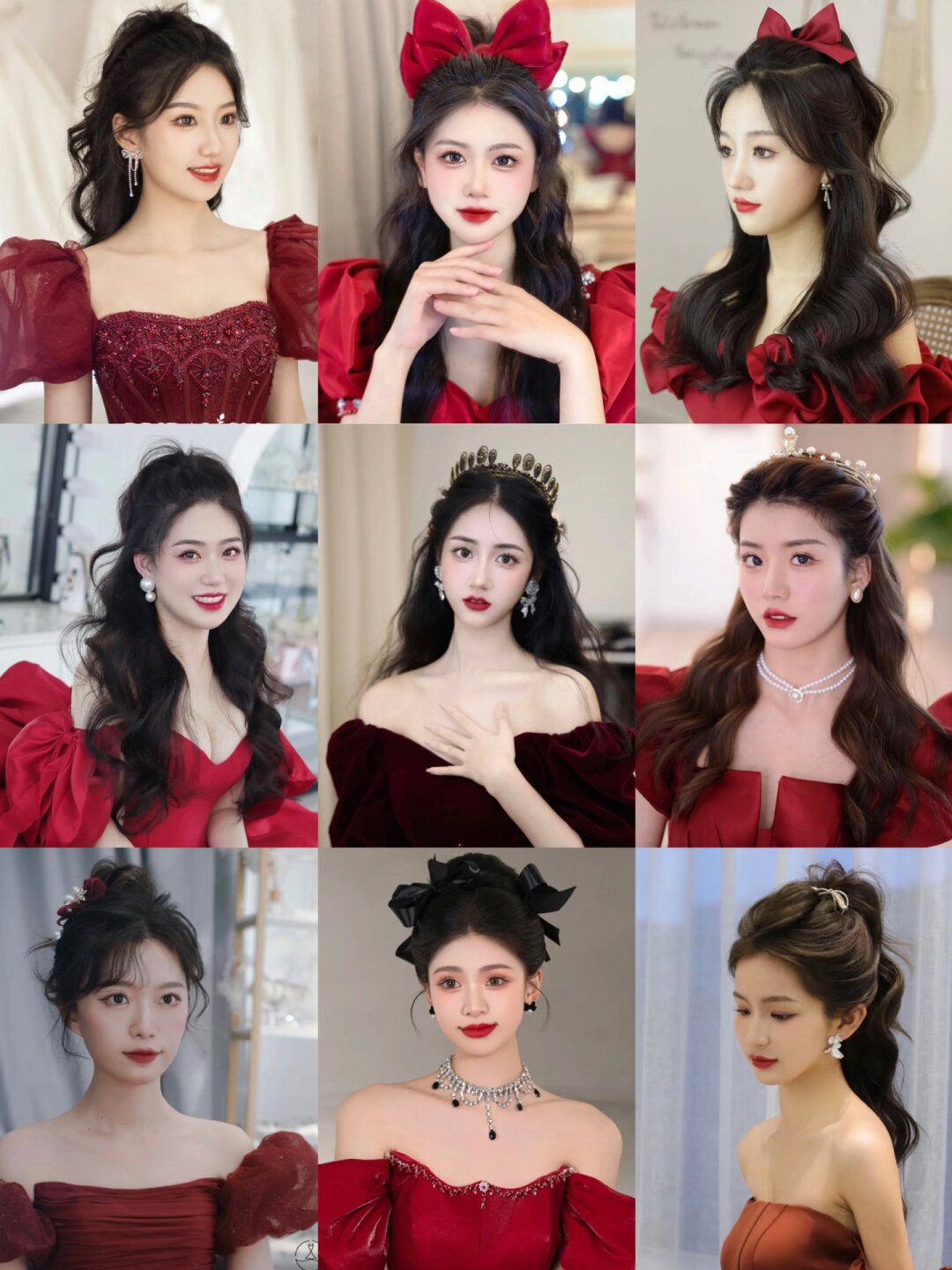 发型可以选择低盘发披发或半披发根据个人喜好和气质来选择最适合