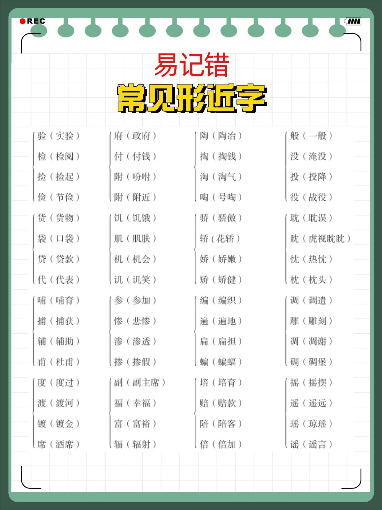 下面,我整理了一些常见的形近字,让我们一起来积累吧!