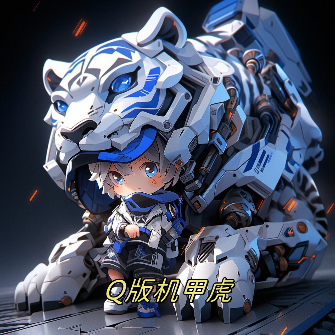 q版机甲虎  二次元可爱头像,属虎的快来