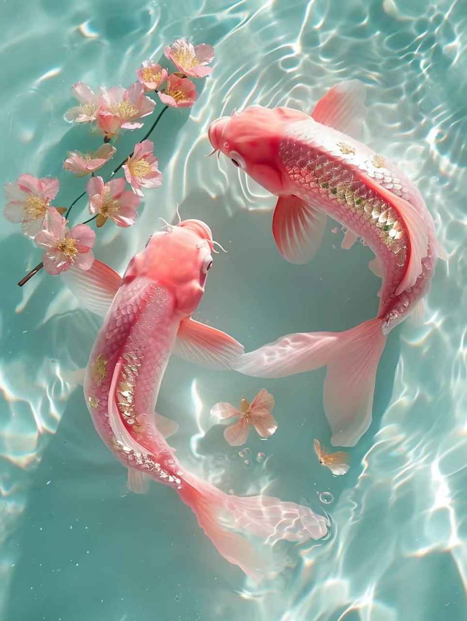 美图分享～粉色的锦鲤,锦鲤游过,带来好运与幸福 #跨年创作挑战赛