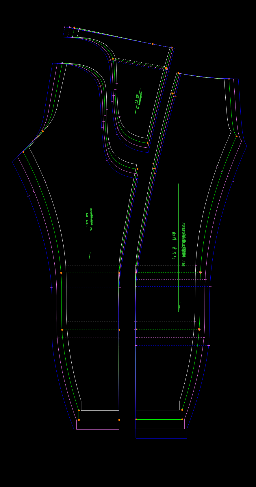 三开身羽绒服制版裁剪设计打版笔记图