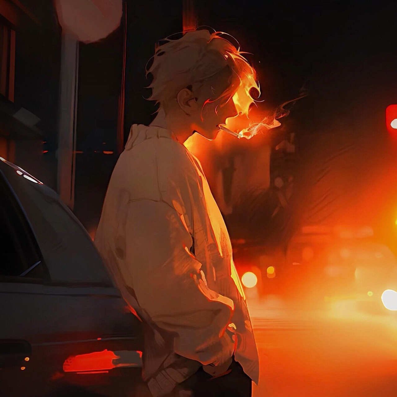 孤独感拉满的动漫男头:"看起来自由 也是自由的一种"[失望]#最靓头像