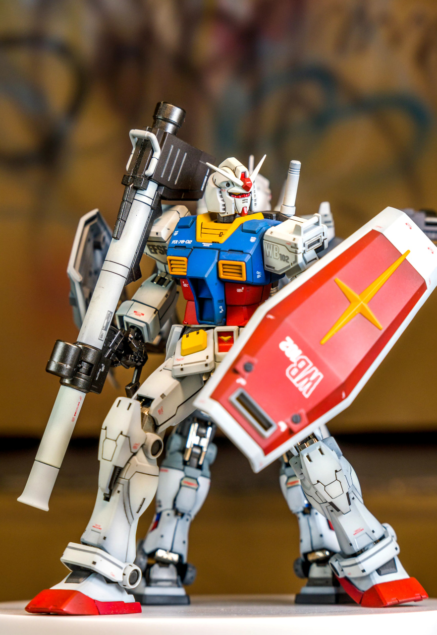 模型欣赏:机动战士高达0079 hg gto 元祖高达 出厂配色,头部天线与2号