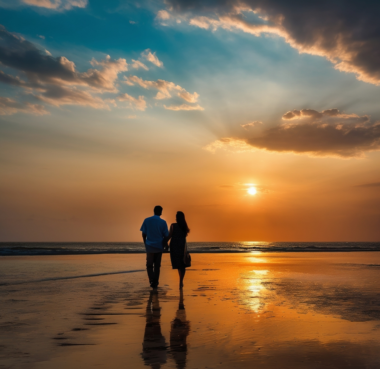 他们的手紧紧相握,仿佛在诉说着无尽