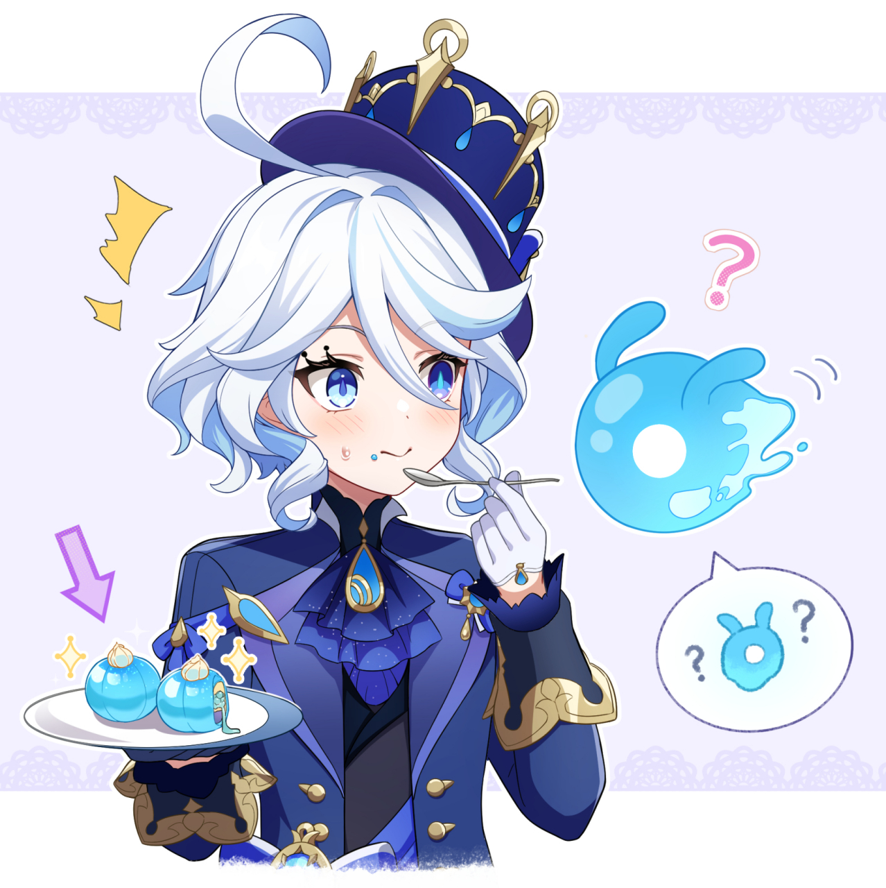 跨年创作挑战赛# 把芙宁娜的甜点当成同类的仙灵[三哈]twi:@itumiru