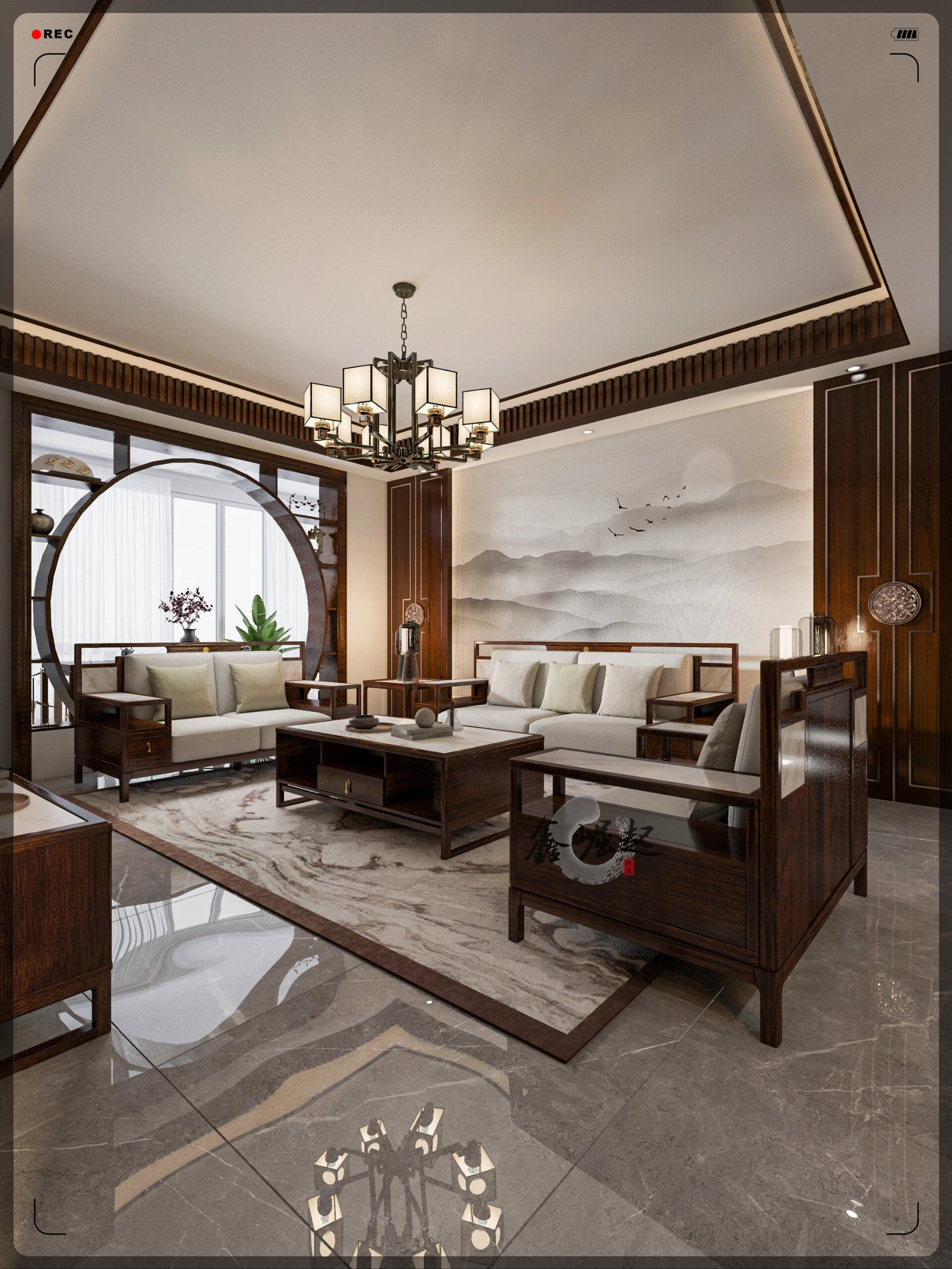 新中式的家,就算是年轻人也会喜欢  客厅中一把呈现古风风格的沙发