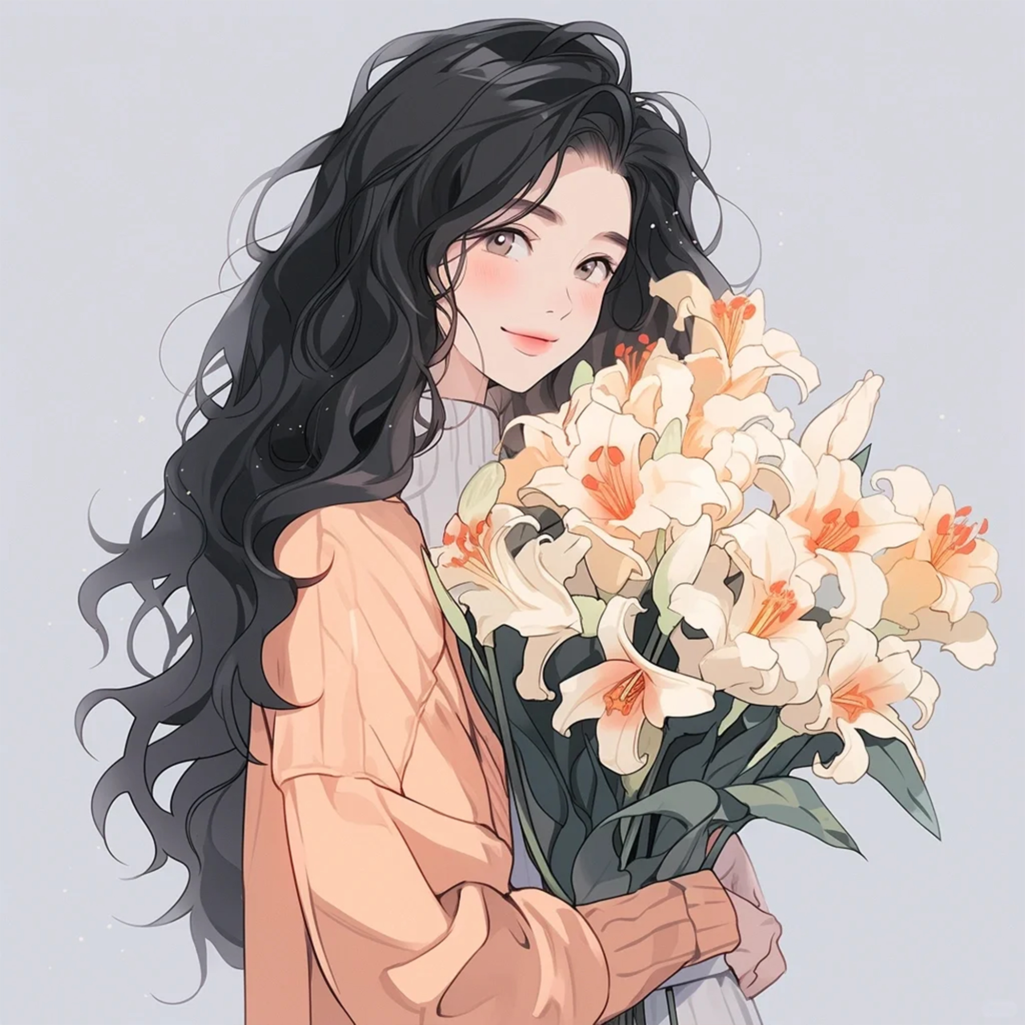 黄百合花花语:卡通头像气质卡通头像图片女气质女人