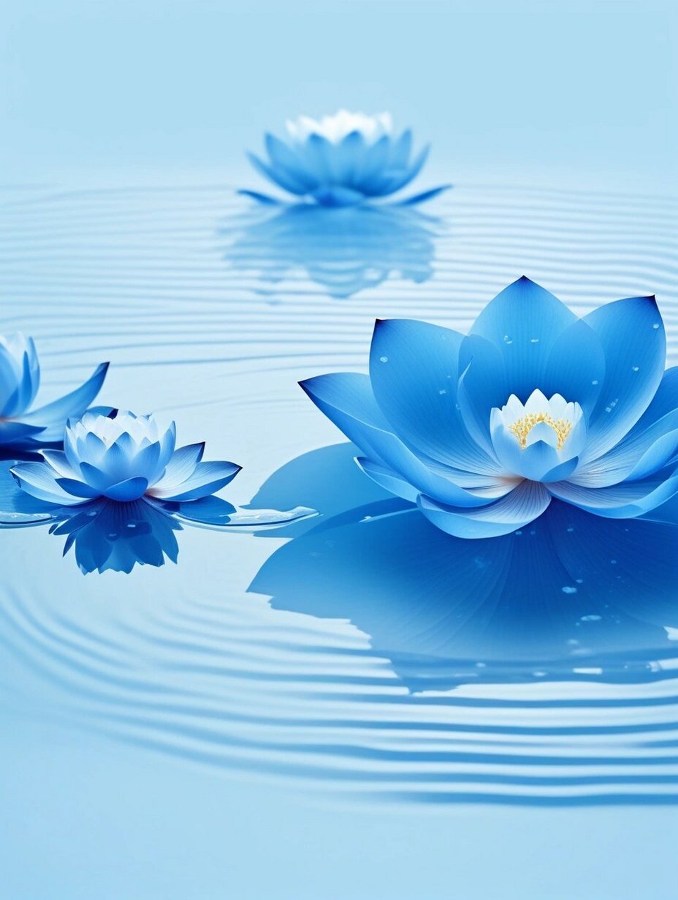 唯美意境中,荷花静静绽放,如诗如画  花瓣洁白无瑕,轻盈柔美,似舞动的