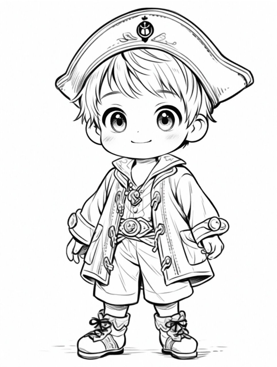 动漫系列之【小小路飞】线稿可临摹可涂色  哈喽,动漫迷们!