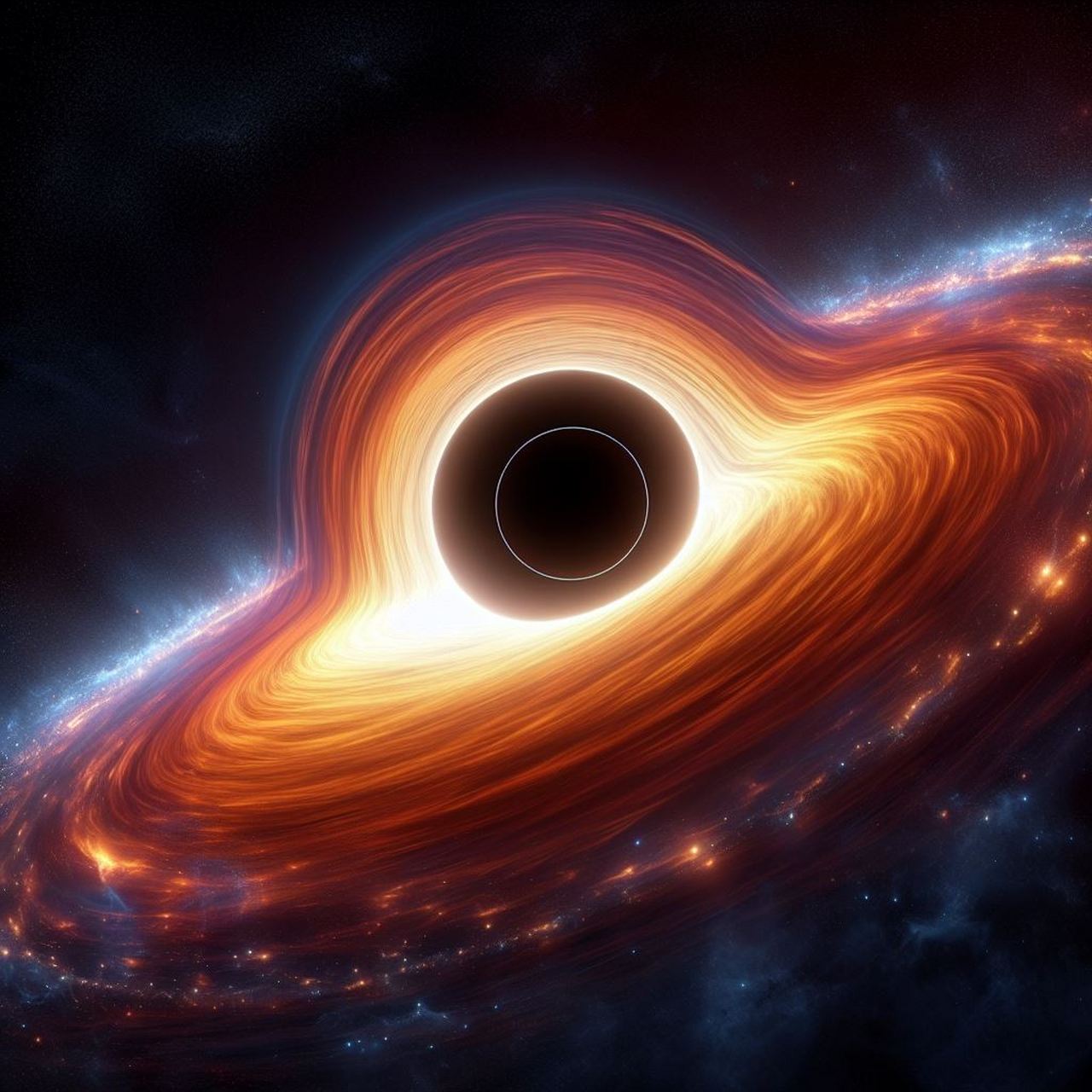 黑洞周围明亮的吸积盘