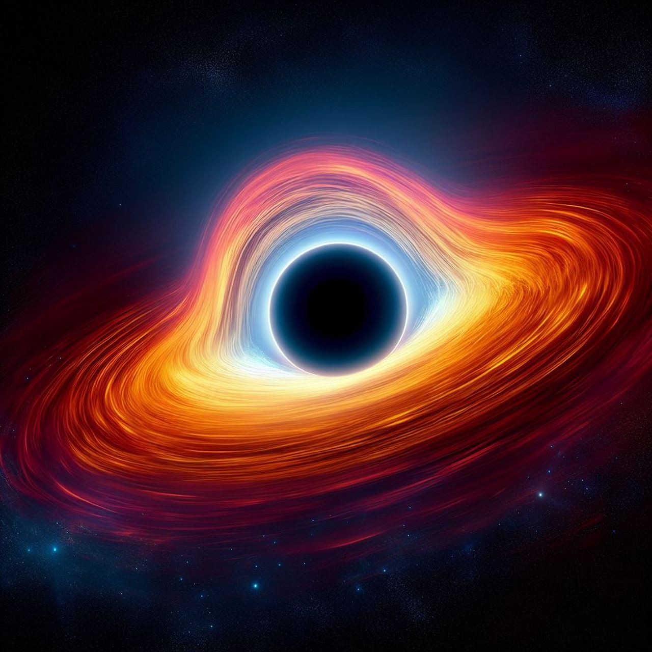 黑洞周围明亮的吸积盘