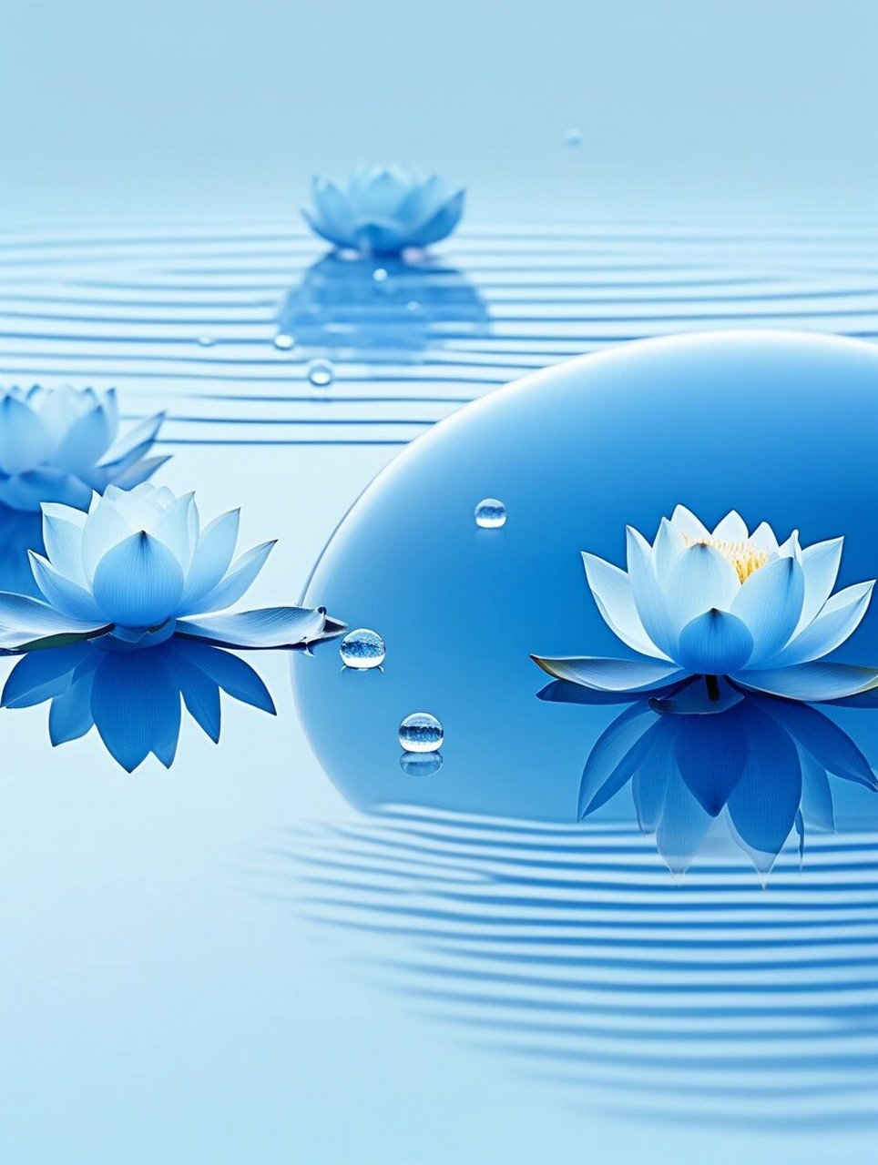 唯美意境中,荷花静静绽放,如诗如画  花瓣洁白无瑕,轻盈柔美,似舞动的