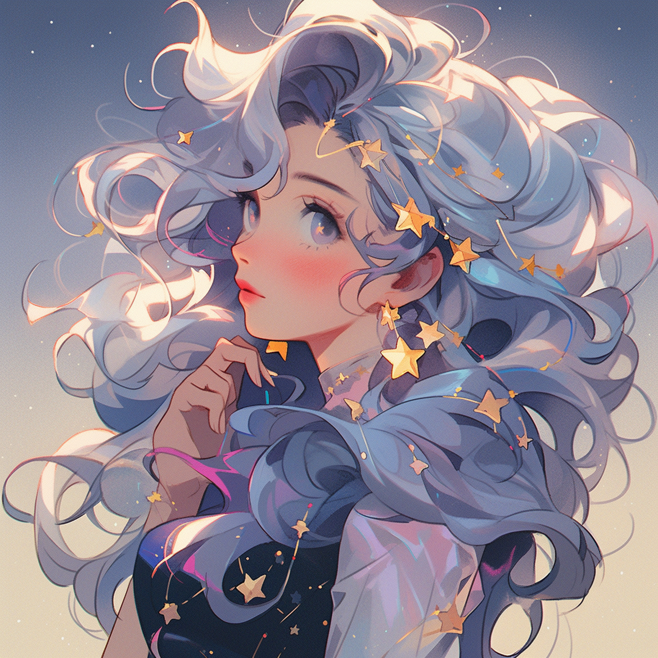 这款卷发女生头像真的是太美了,让你的小红书瞬间变得高大上!