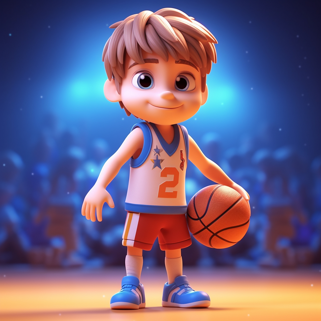 一个超级可爱的运动男孩,篮球 #aigc未来