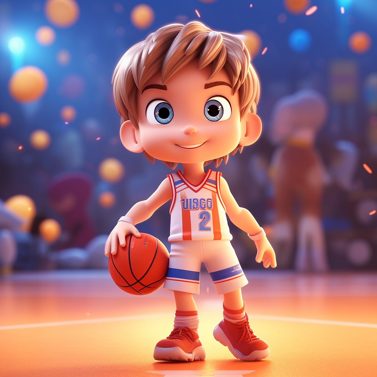 一个超级可爱的运动男孩,篮球 #aigc未来