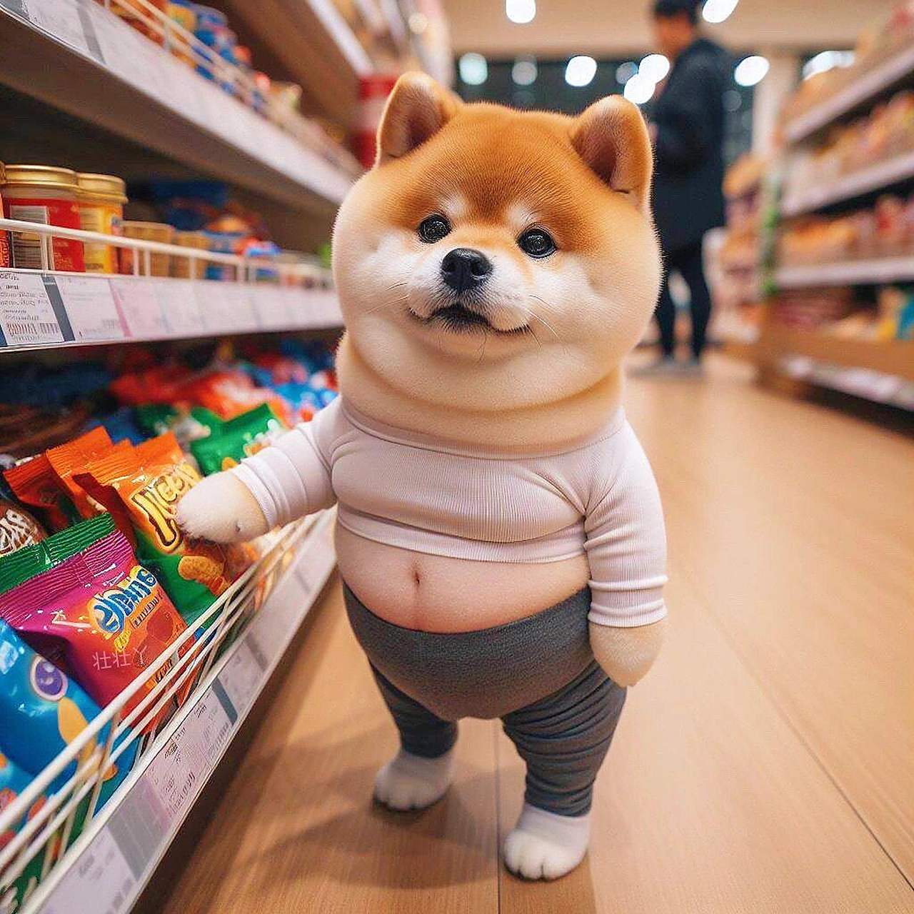 小肥柴壮壮出来买东西啦  不小心走到了零食区,不小心就拿了这么多