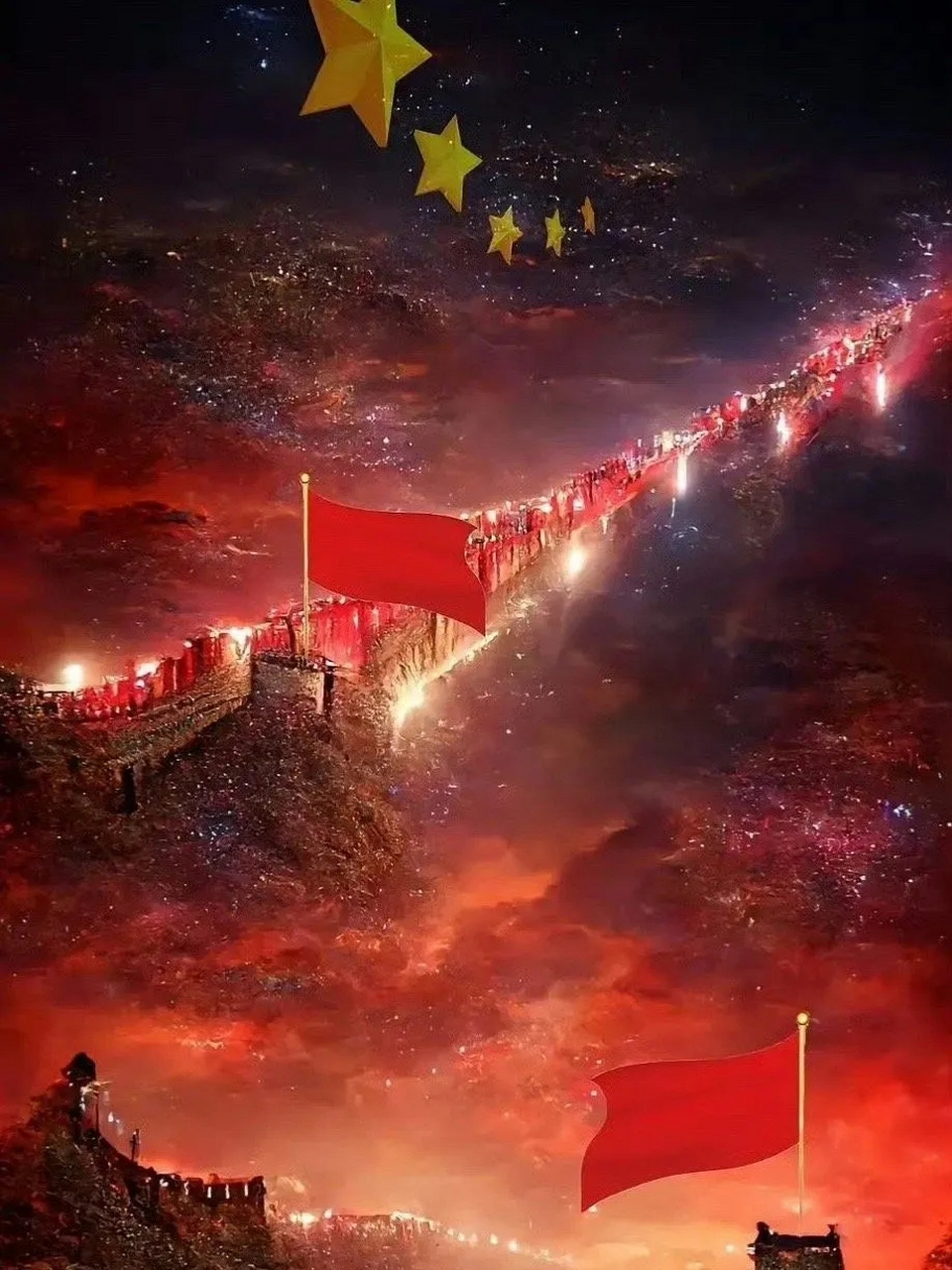 壁纸-红色系列爱国主义壁纸 北京,天安门,五星红旗是刻在每一个中国人