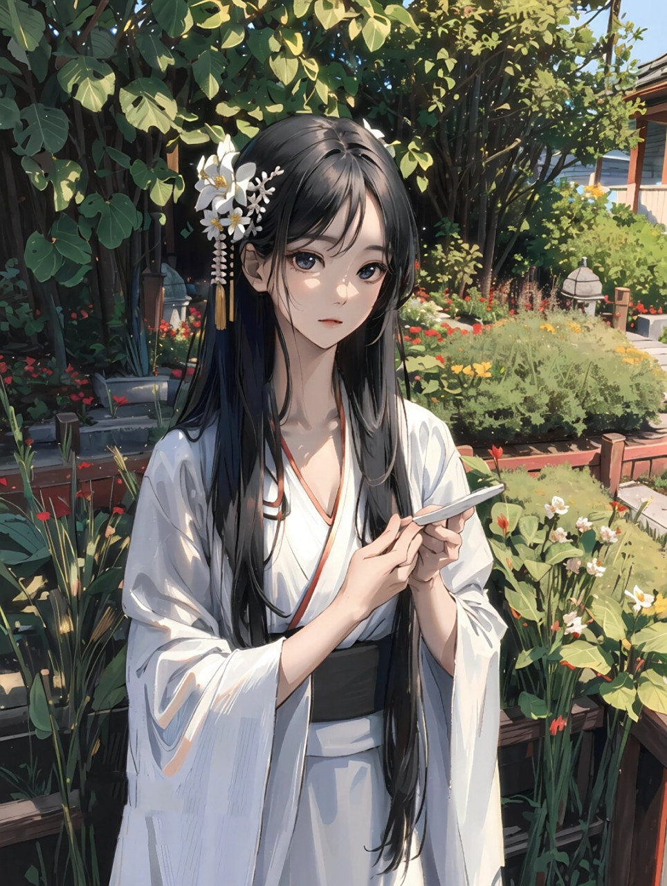 碧绿烟波 古风少女  碧绿烟波,古风少女,宛如一幅美丽的画卷.