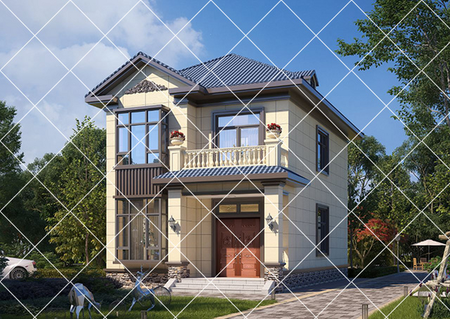 两开间二层别墅,小面宽自建房别墅福音 宅基地小不要苦恼,现在好多小