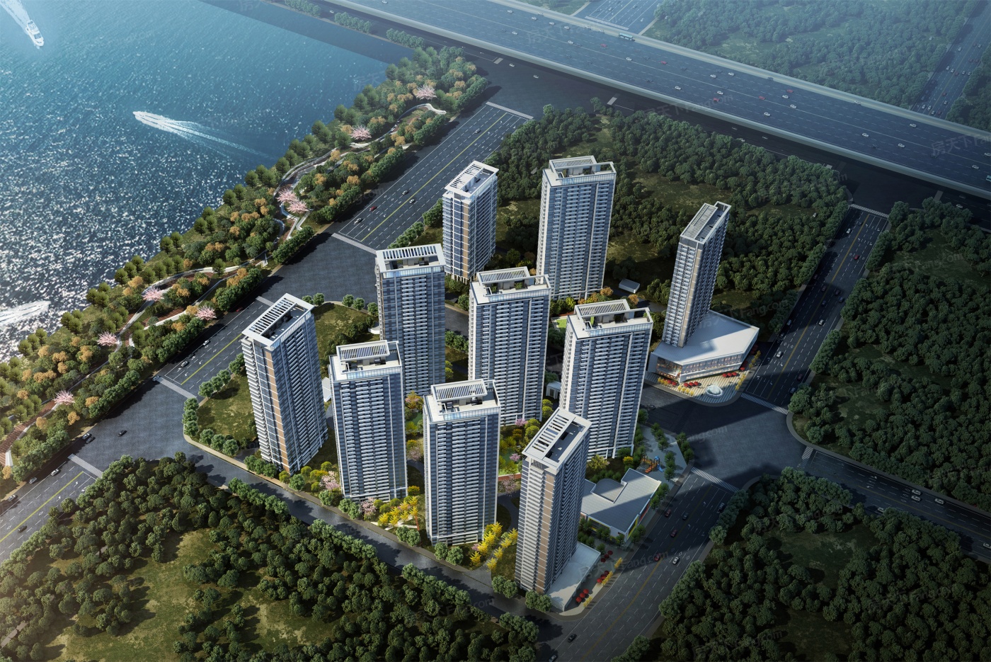 在洪山区白沙四路与长征三路交汇处,一处名为"城投联投江南岸"的住宅