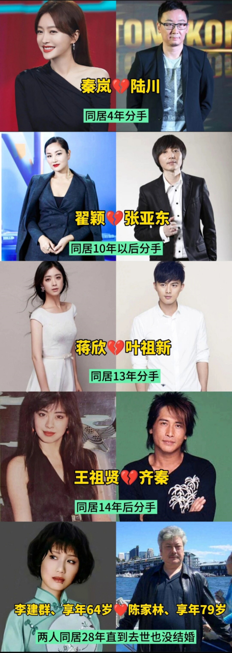 只同居不结婚的10对明星  谢娜与刘烨曾经有过长达七年的同居生活