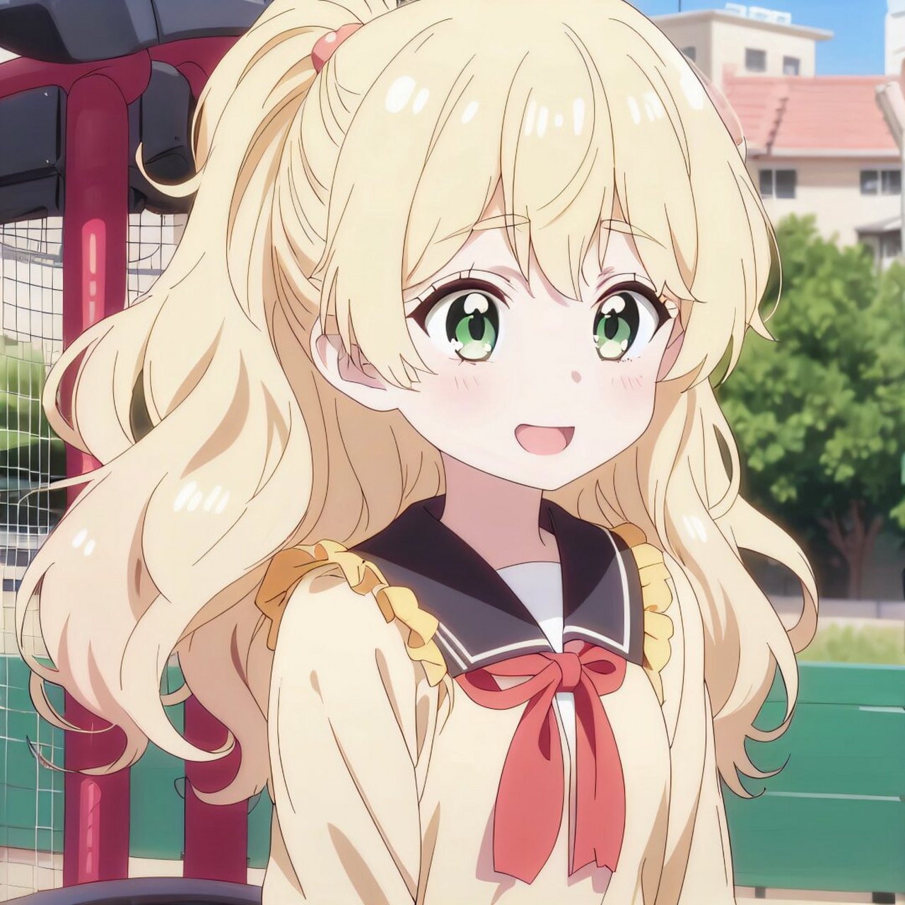 今天是金色的高马尾头发/动漫可爱女孩头像  动漫女生是一个充满活力