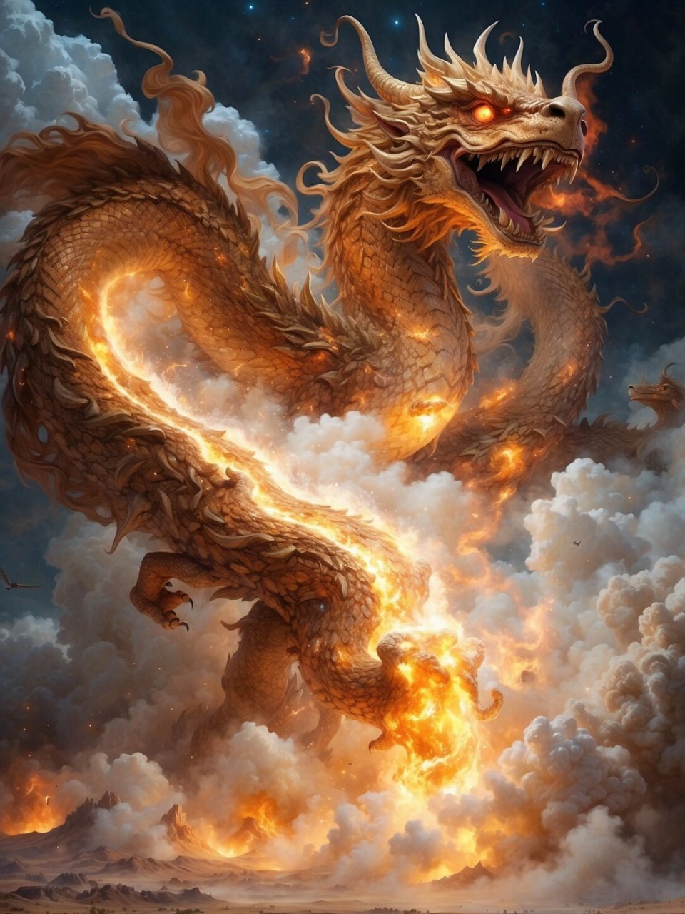 潜龙出渊,一飞冲天  蛟龙,是神话中的生物,披着闪闪发光的鳞甲,它的